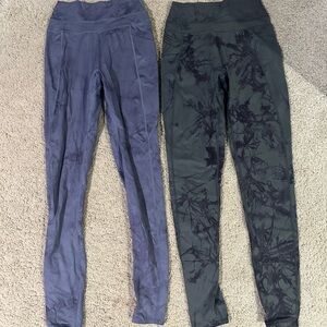 Alphalete Athletic Leggings Blue and Black Tie Dye